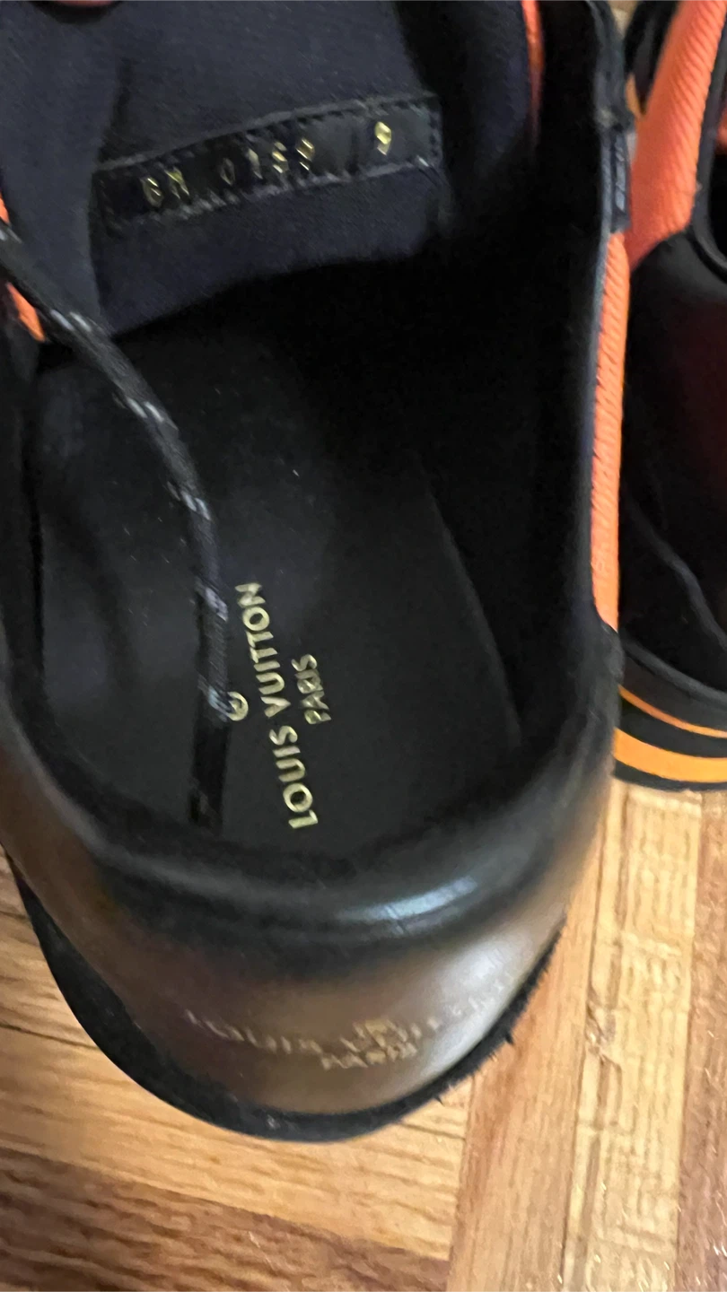 Louis Vuitton Black & Orange Sneakers Size 9