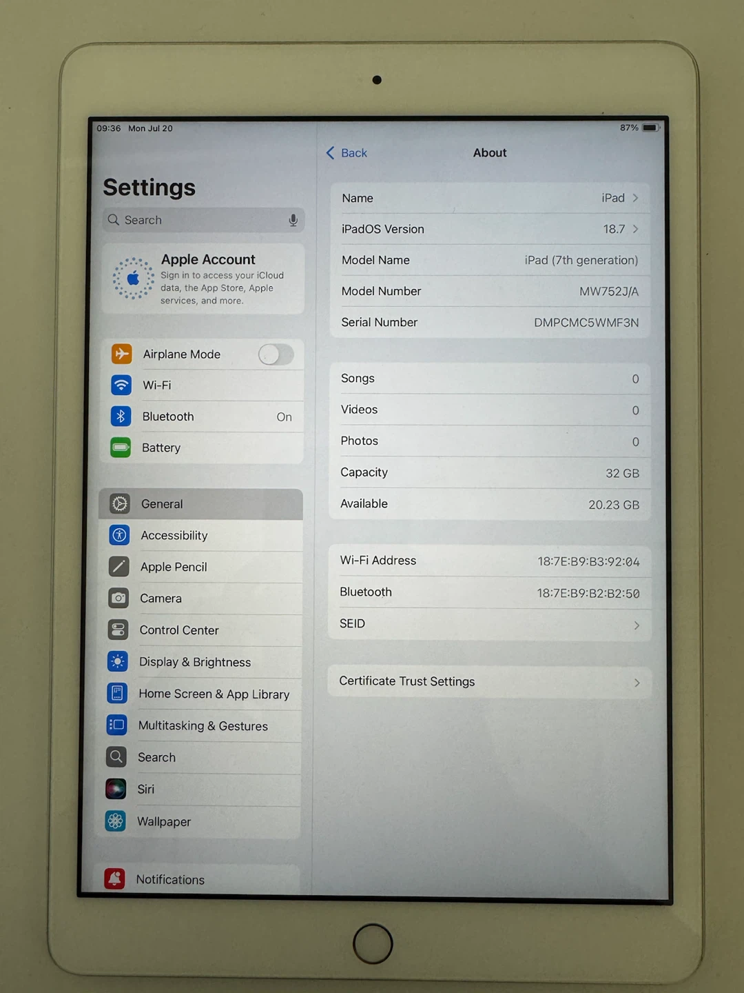 Apple iPad 7th gen 32GB
