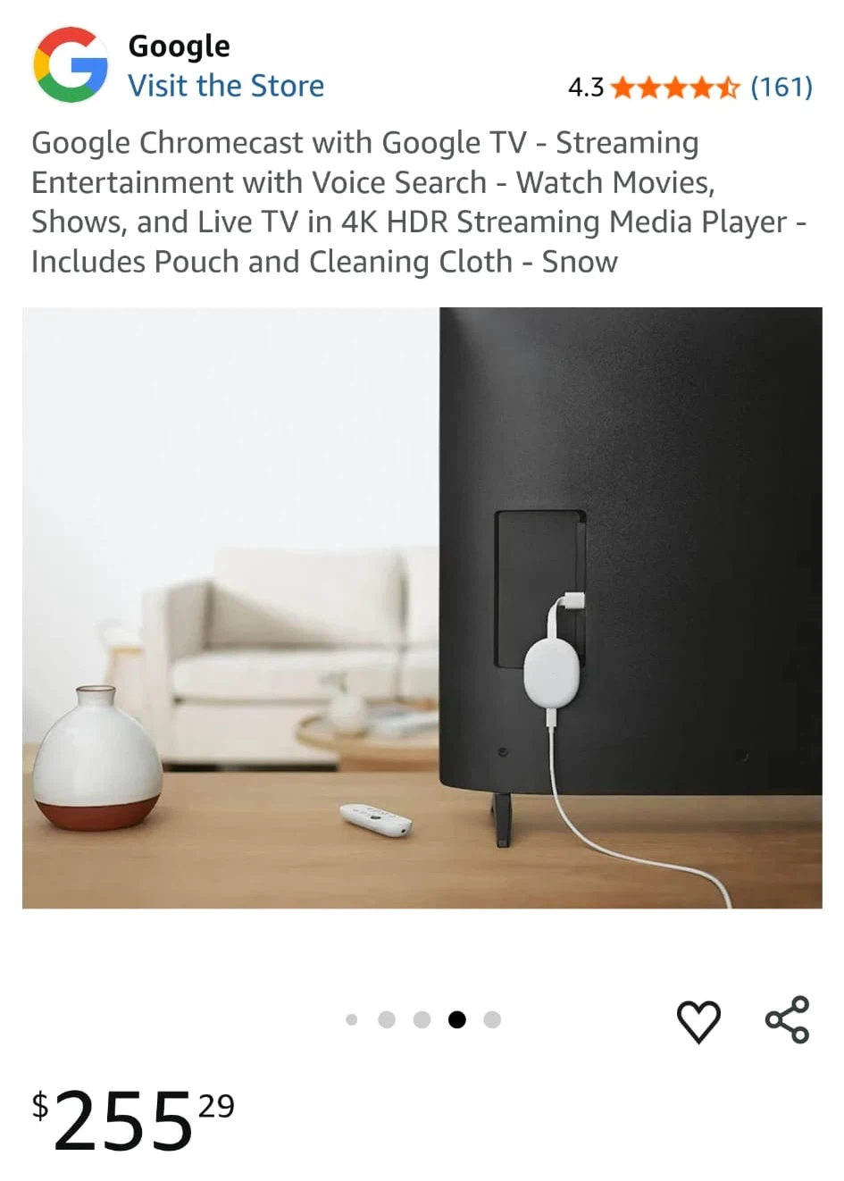 Google Chromecast with Google TV - Snow - photo 2