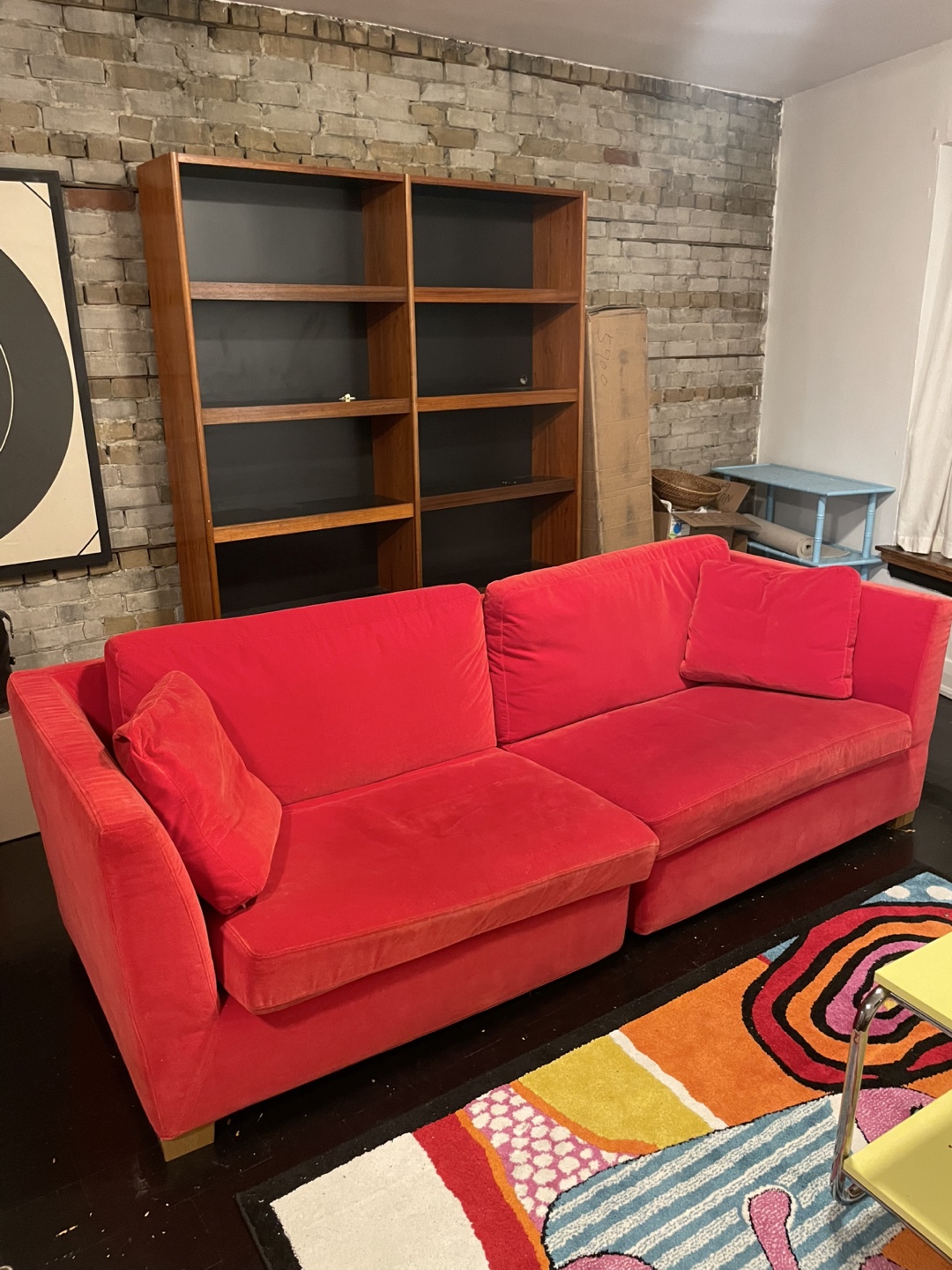 Red Velvet Sofa
