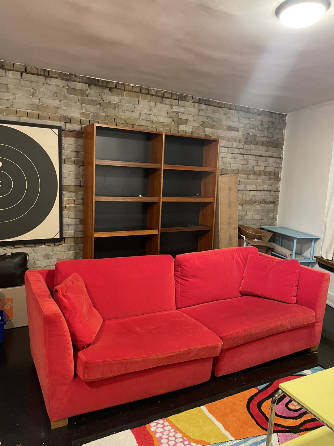 Red Velvet Sofa - photo 2