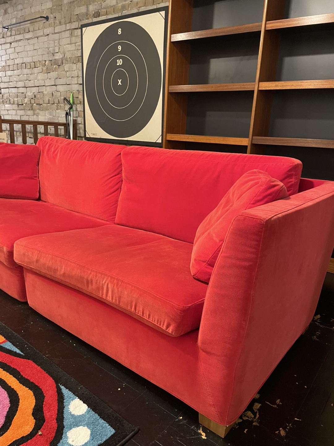 Red Velvet Sofa - photo 3
