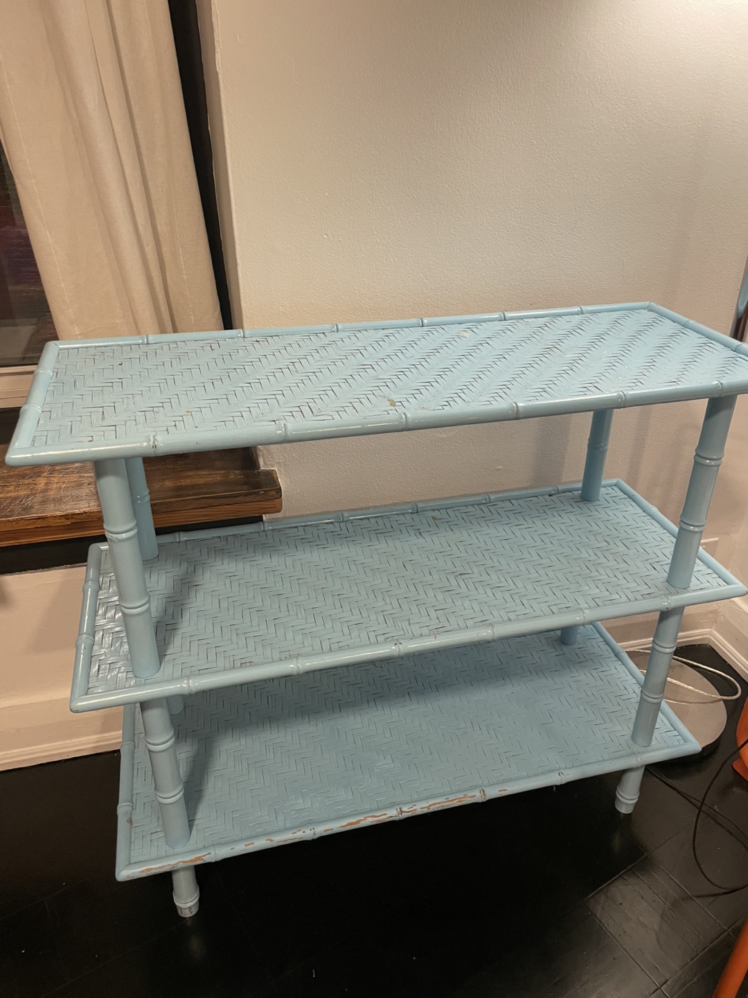 Light Blue Bamboo Shelf Unit