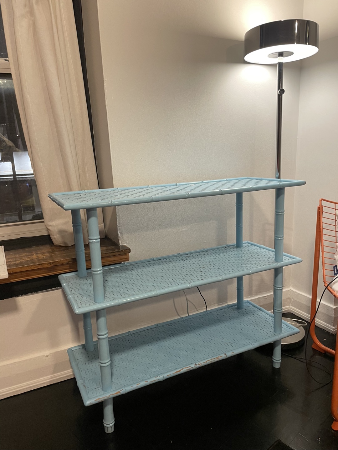 Light Blue Bamboo Shelf Unit - photo 2