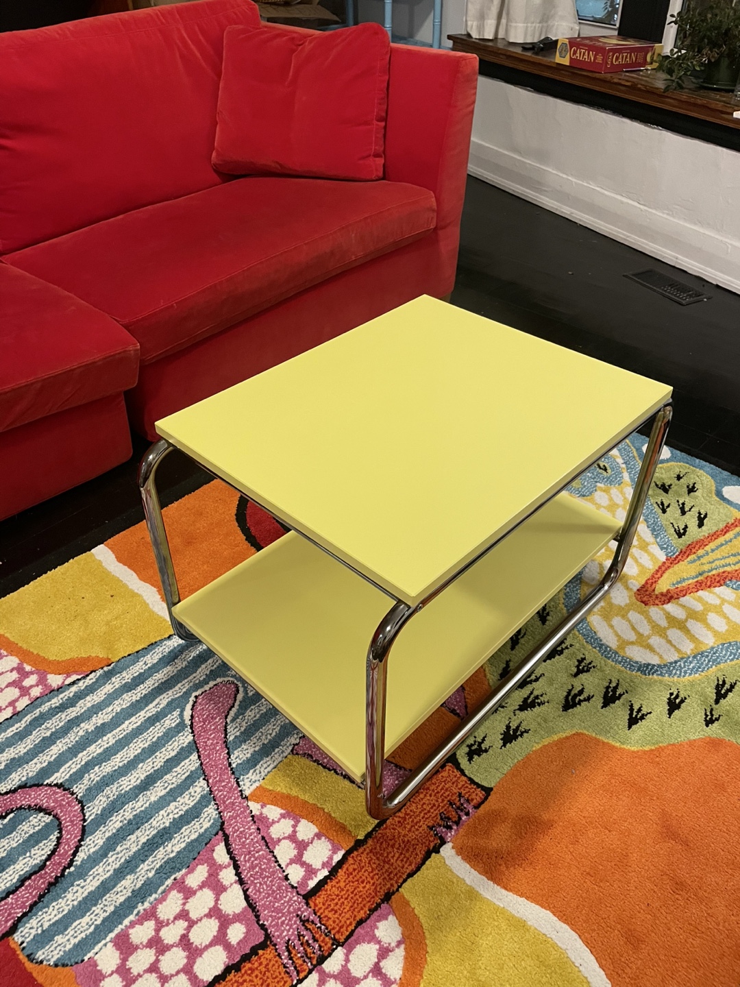 Yellow Two-Tier IKEA Baggboda Coffee Table