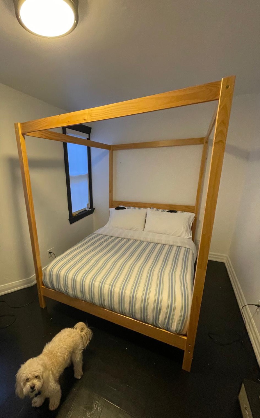 Wooden Canopy Bed Frame (and optional mattress)