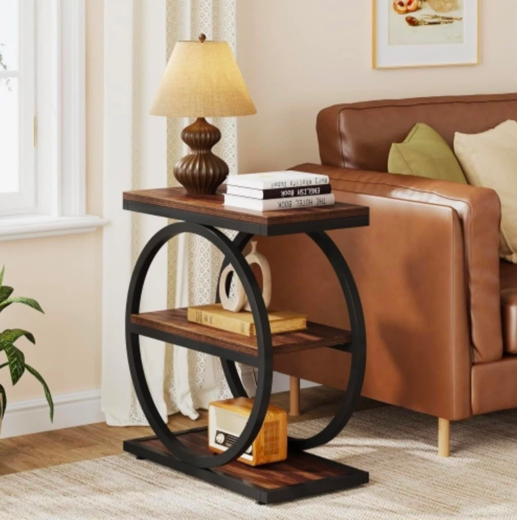 Brand new Tribesigns 3-Tier Industrial End Table with Wheels - photo 2