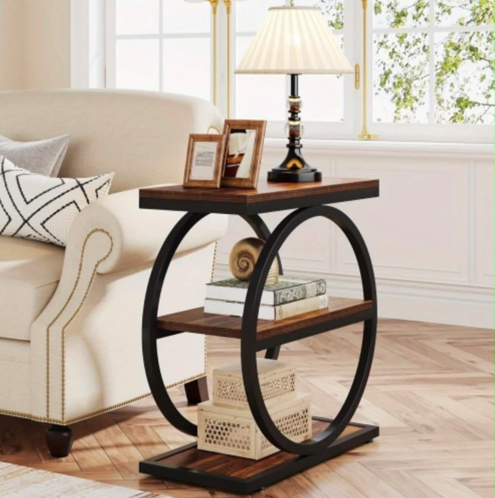 Brand new Tribesigns 3-Tier Industrial End Table with Wheels - photo 5