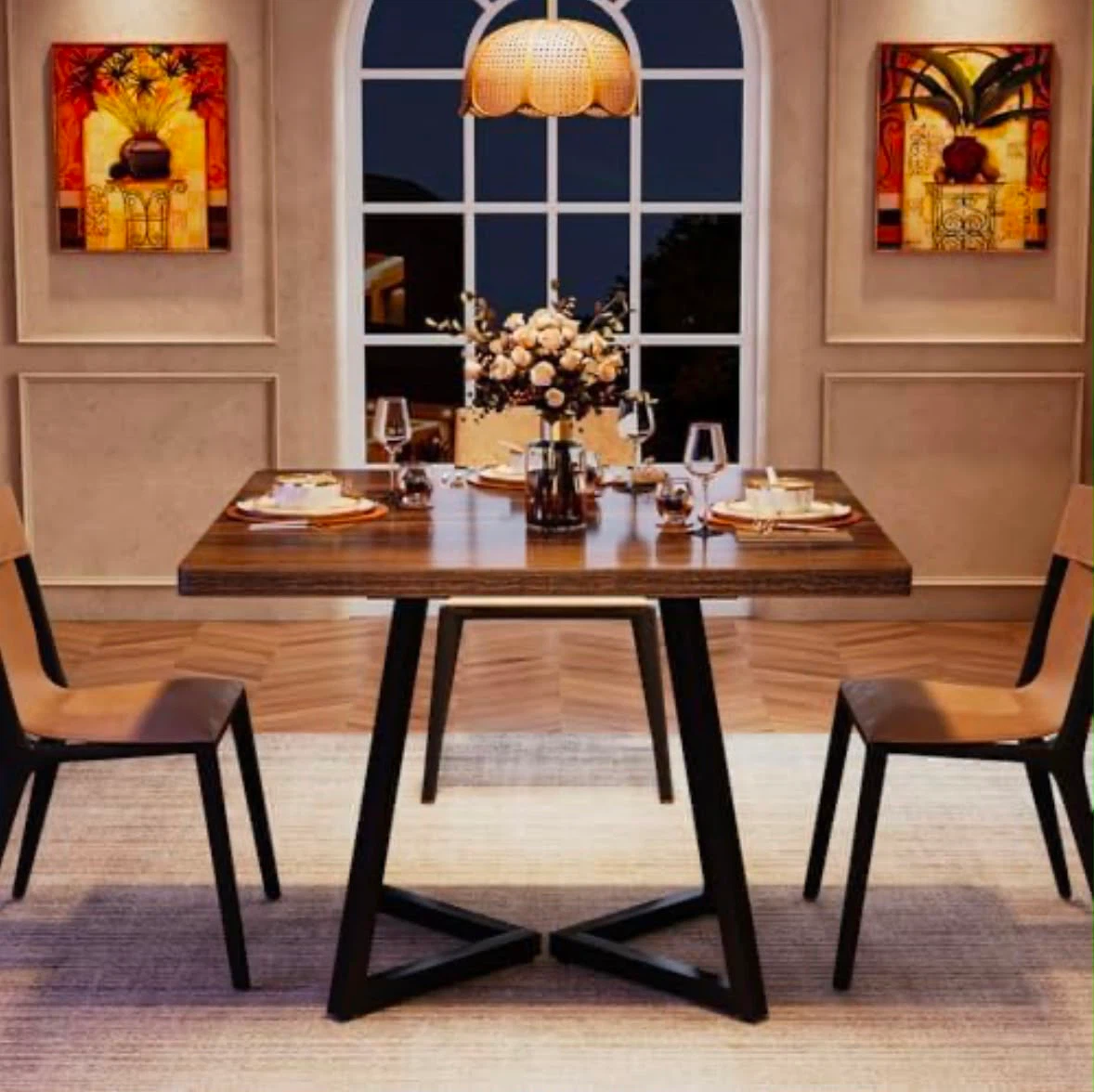 Brand new Tribesigns Square Dining Table with Wood Grain Finish