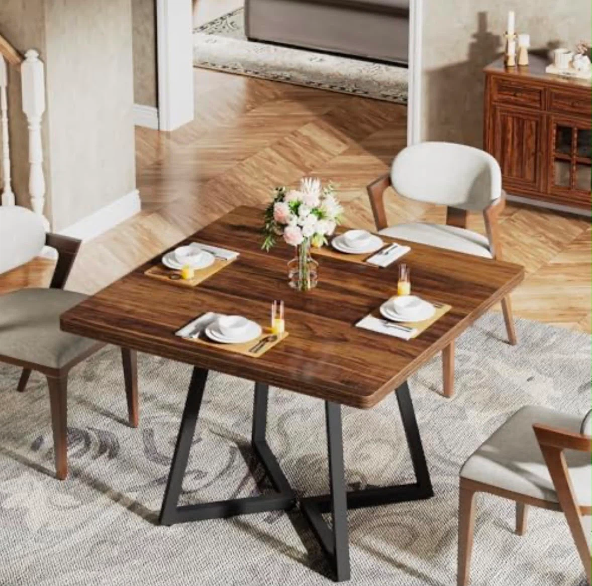 Brand new Tribesigns Square Dining Table with Wood Grain Finish - photo 2