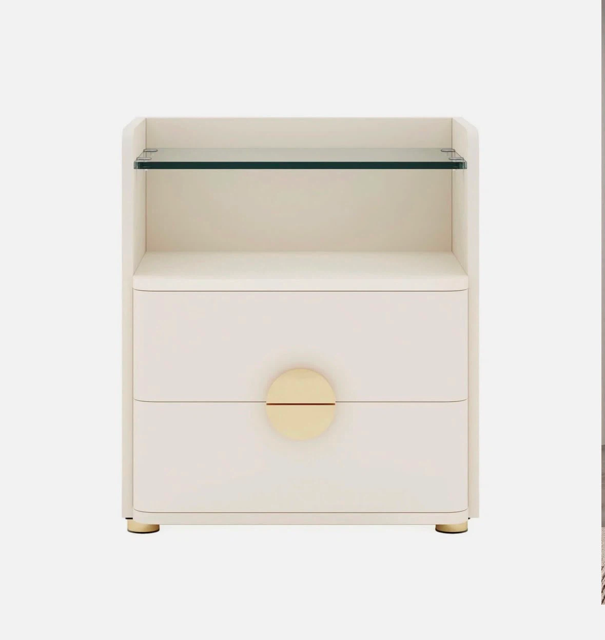Brand new tribesigns Cream Nightstand with 2 Drawers - photo 2