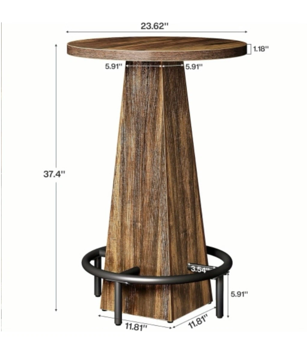Brand new Tribesigns Rustic Wood Bar Table with Footrest - photo 3