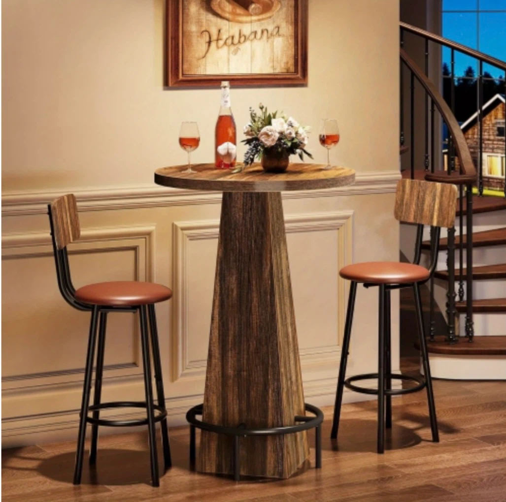 Brand new Tribesigns Rustic Wood Bar Table with Footrest - photo 4