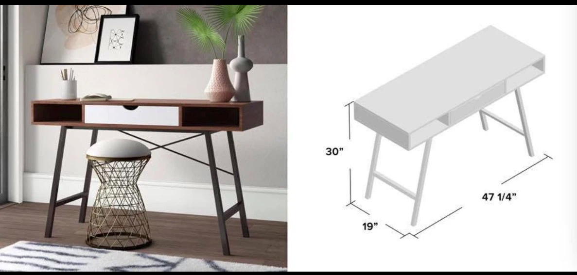 Mercury Row Kubiak Desk - Espresso/White