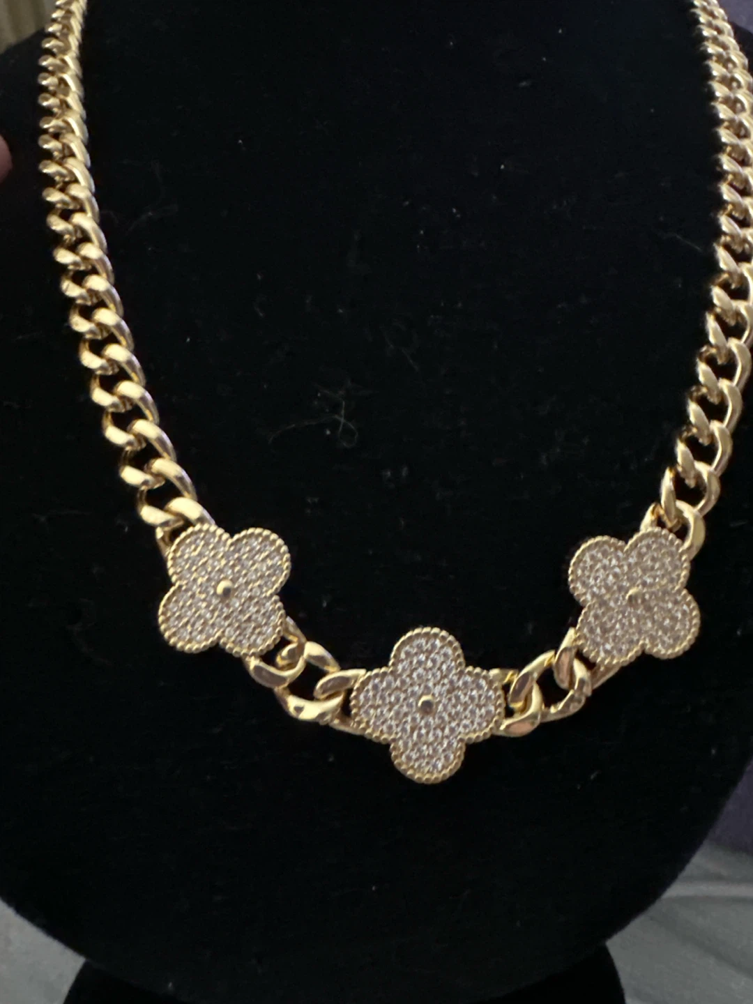 Jewelry Gold laminated Clover Necklace and Earrings Set - photo 2