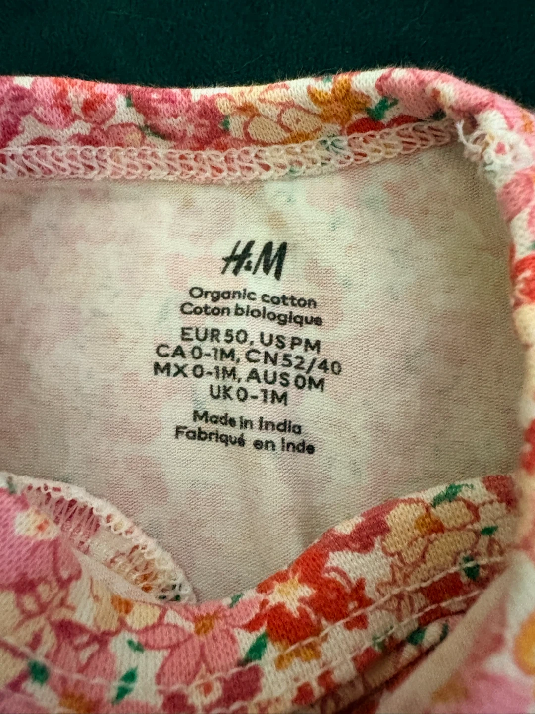 H&M Organic Cotton Baby Bodysuits 0-1M - photo 2