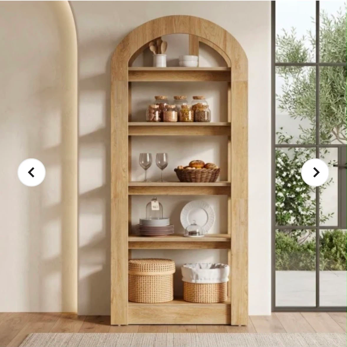 Brand new Tribesigns Wooden Arch Bookshelf