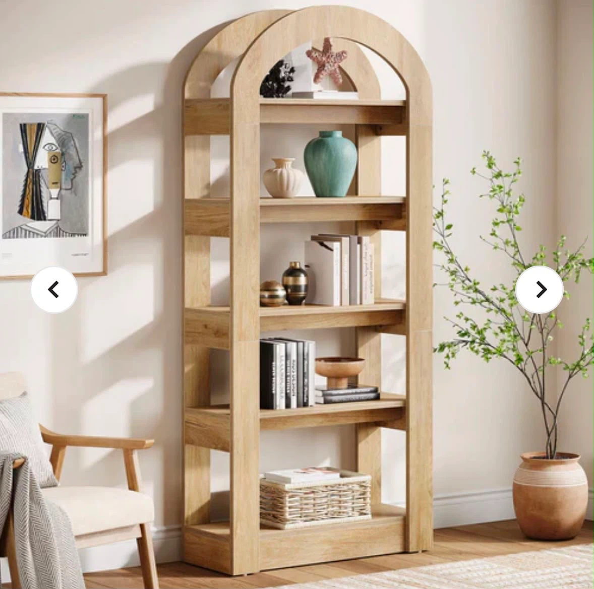 Brand new Tribesigns Wooden Arch Bookshelf - photo 5