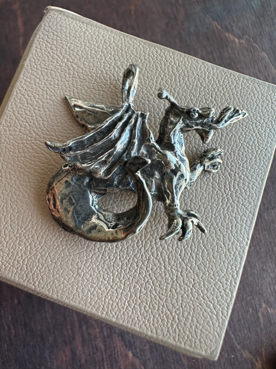 Handmade solid sterling silver Dragon Pendant - photo 2