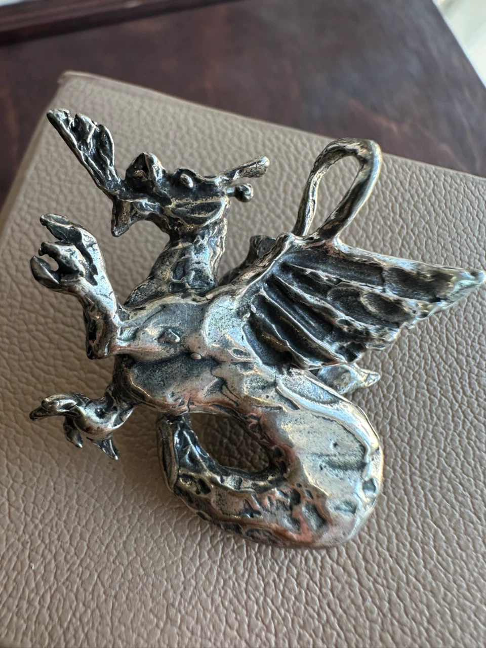 Handmade solid sterling silver Dragon Pendant - photo 4