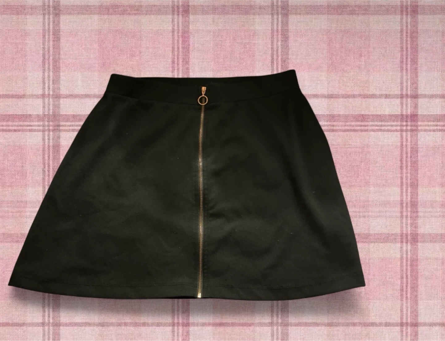Black A-Line Skirt with Zipper