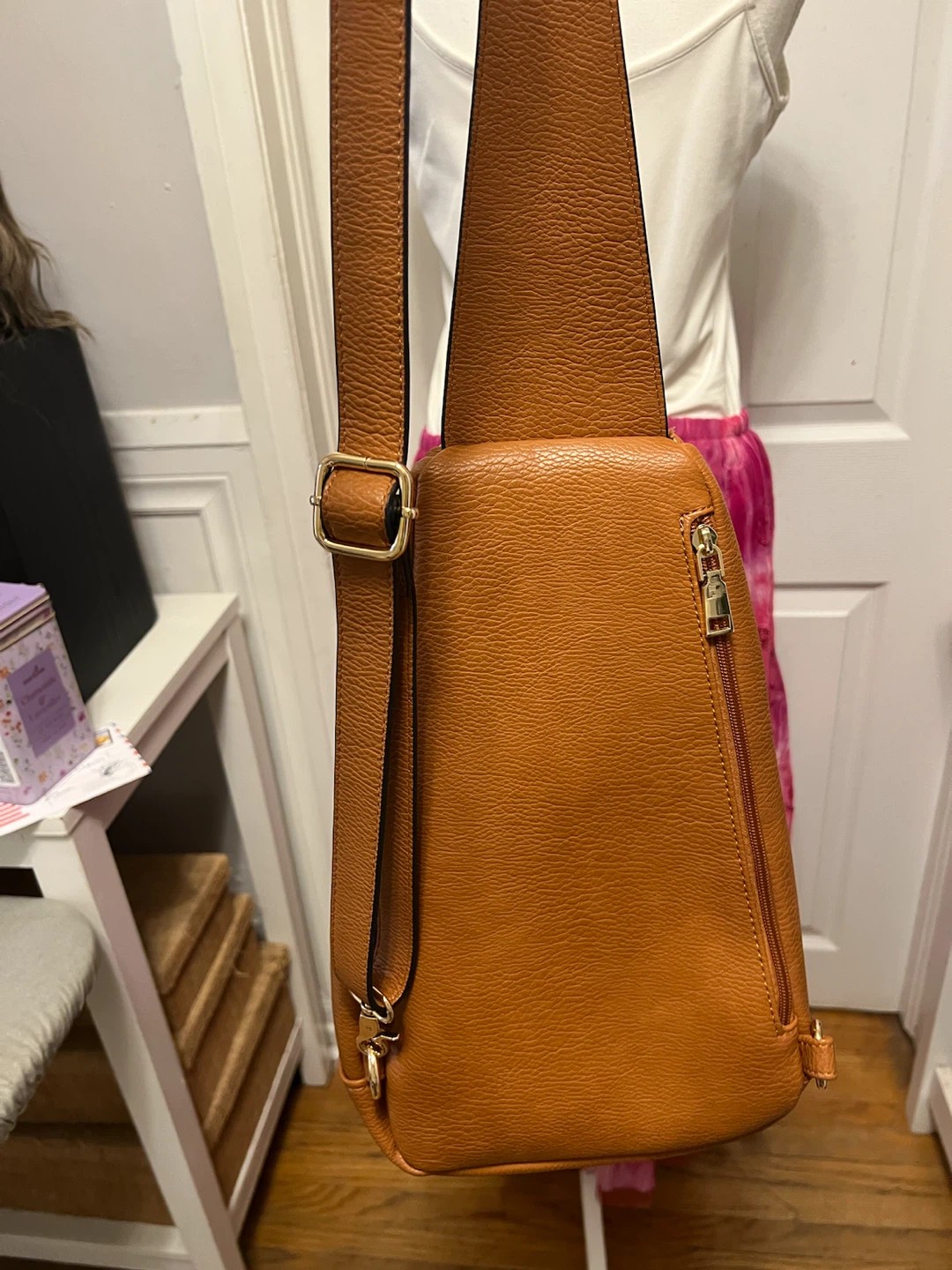 Brown Faux Leather Sling Bag - New - photo 3