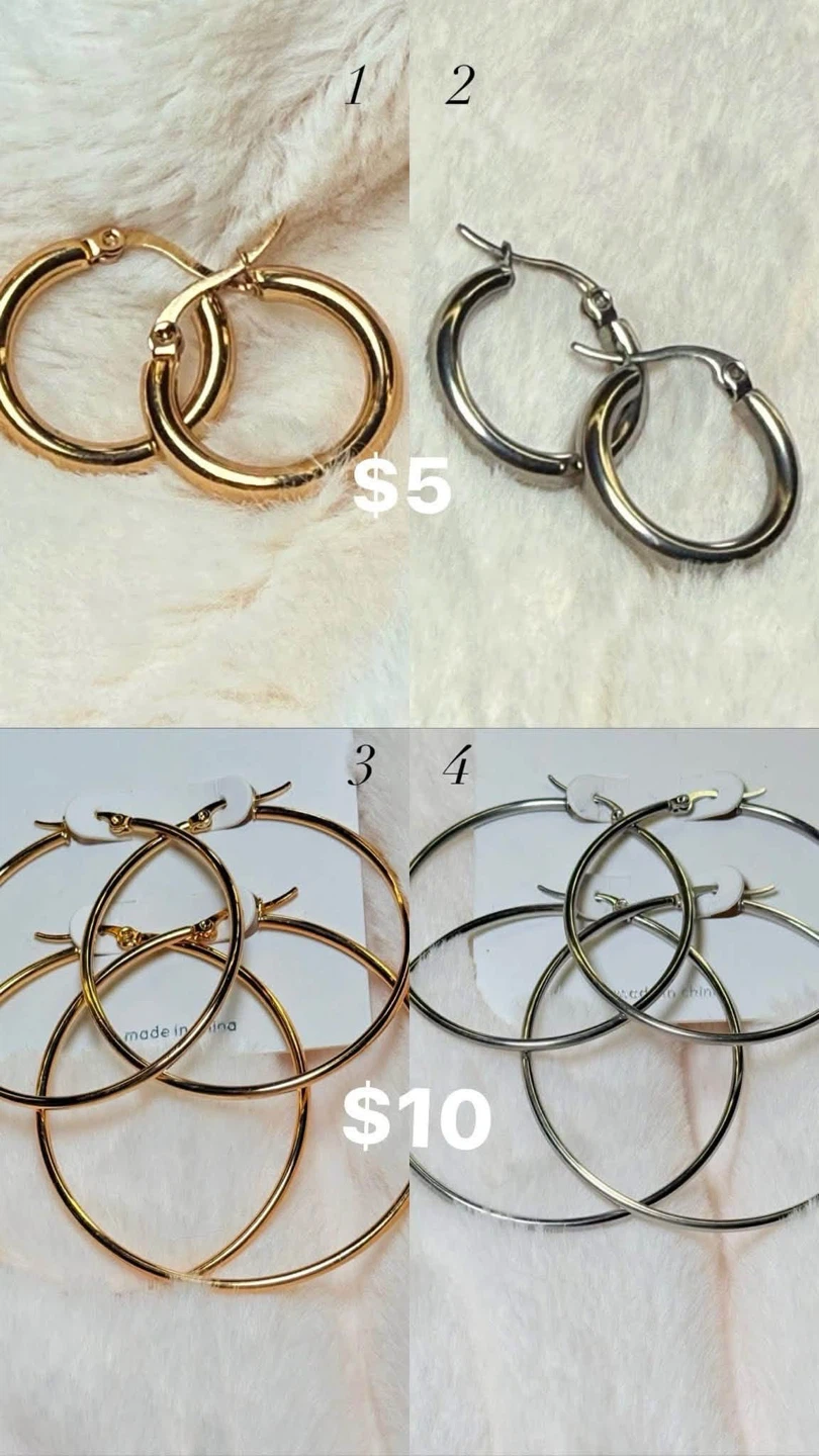 Gold tone necklaces and earrings lot - JOYERÍA ACERO INOXIDABLE - photo 3