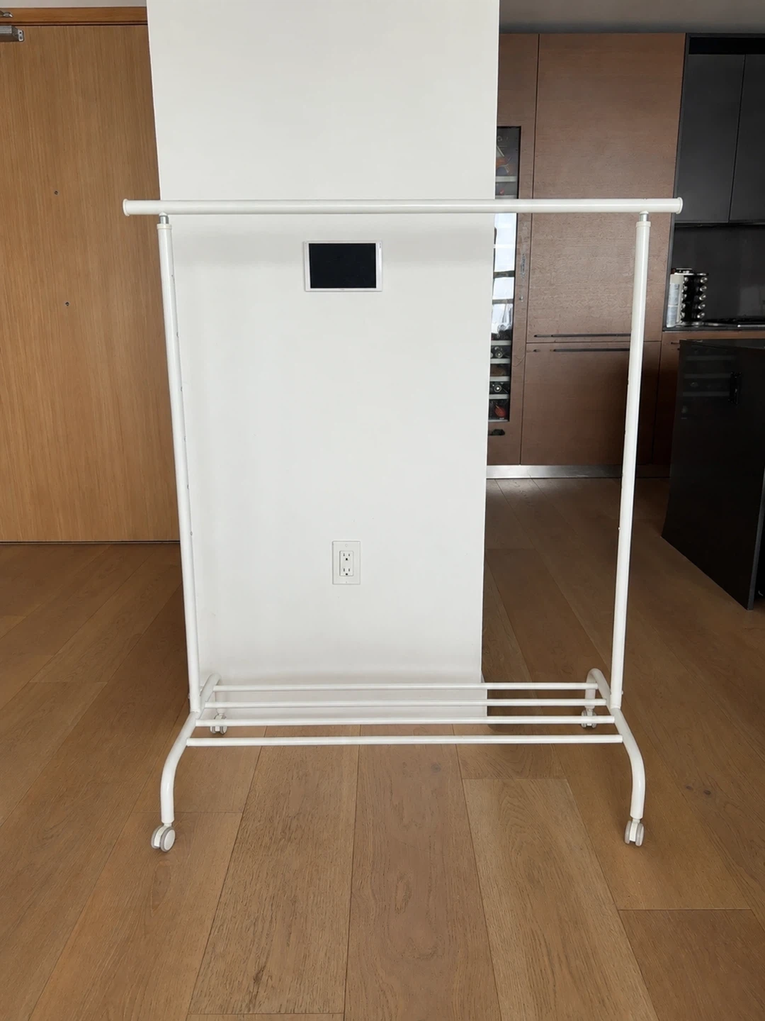 White Rolling Garment Rack