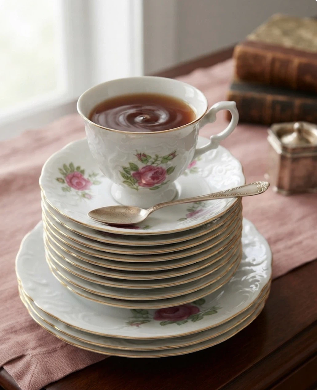 Exquisite Vintage Wałbrzych Porcelain Tea Service (27-Piece Set) - photo 2
