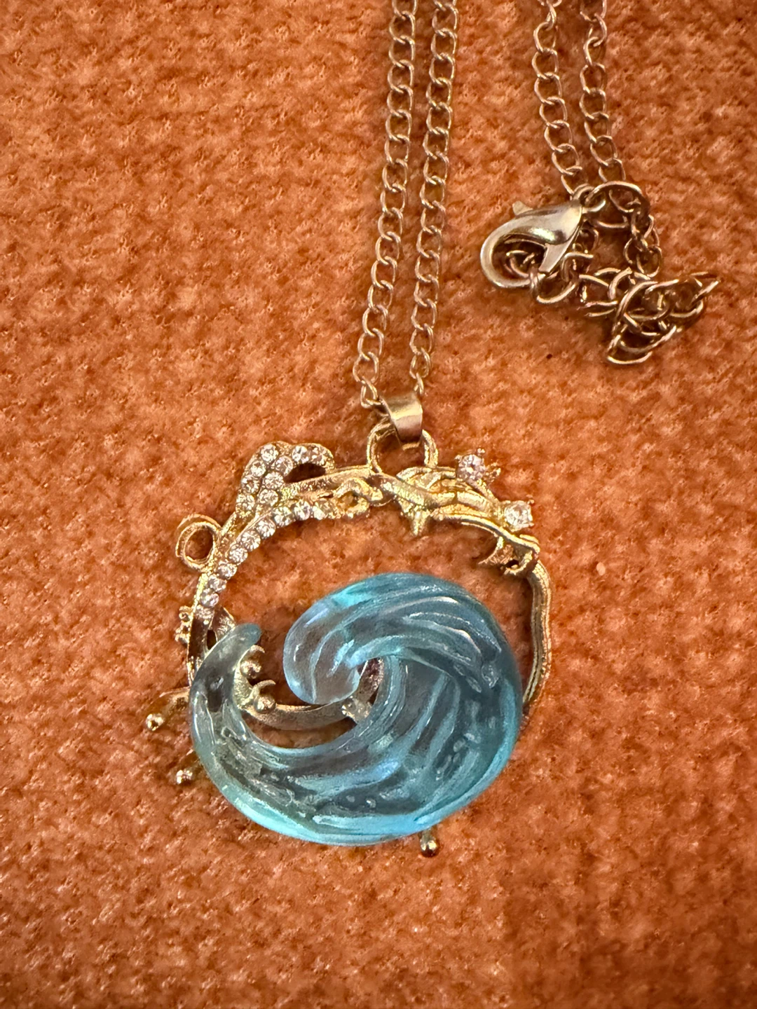 Wave Pendant Necklace and Matching Earrings Set - photo 2