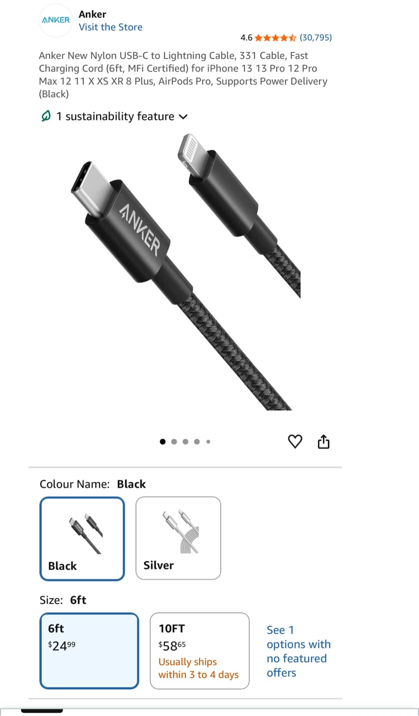 USB-C to Lightning Cable - Fast Charging - photo 5