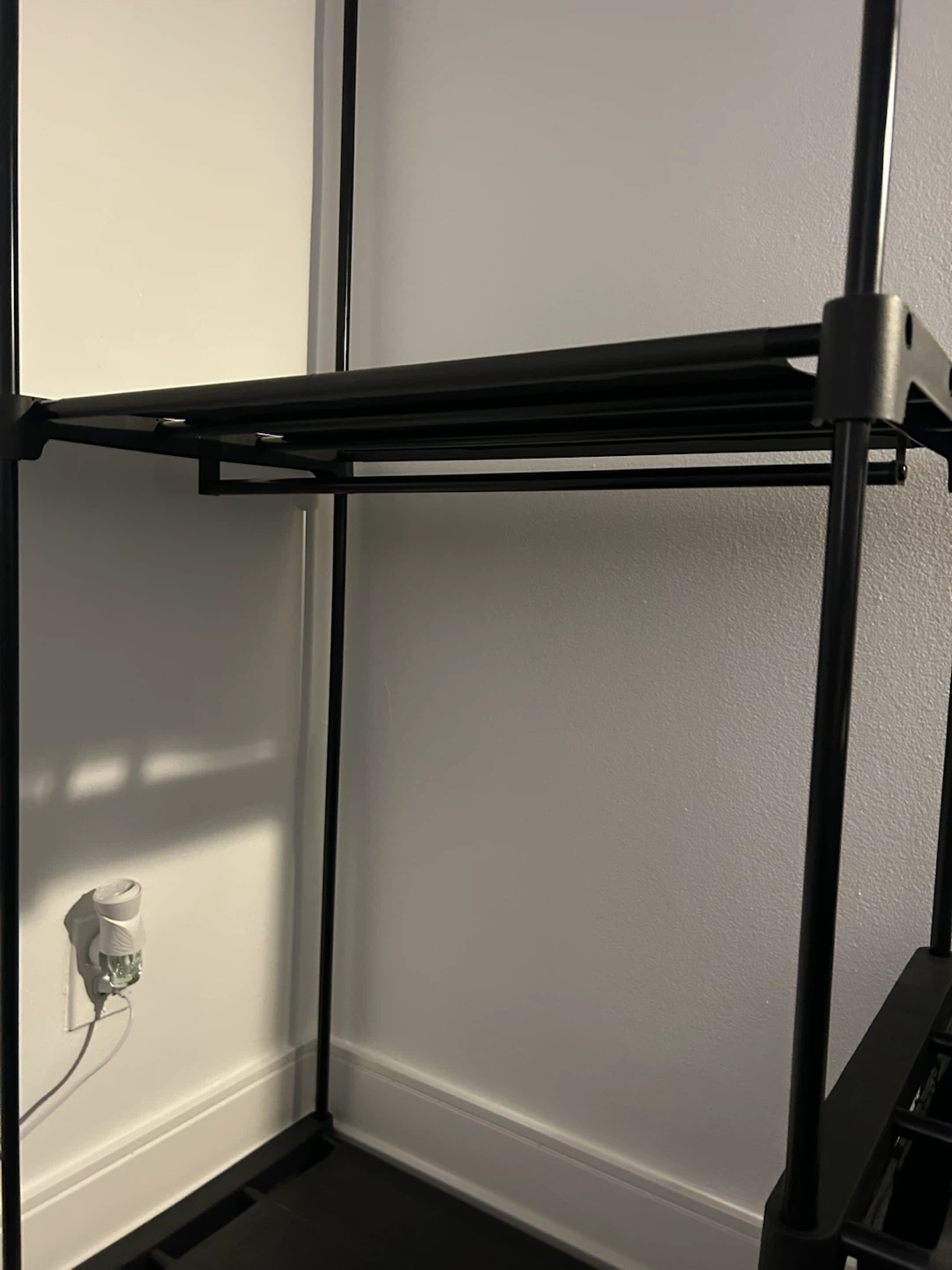 Black Metal Garment Rack with Shelves and Drawers - photo 3