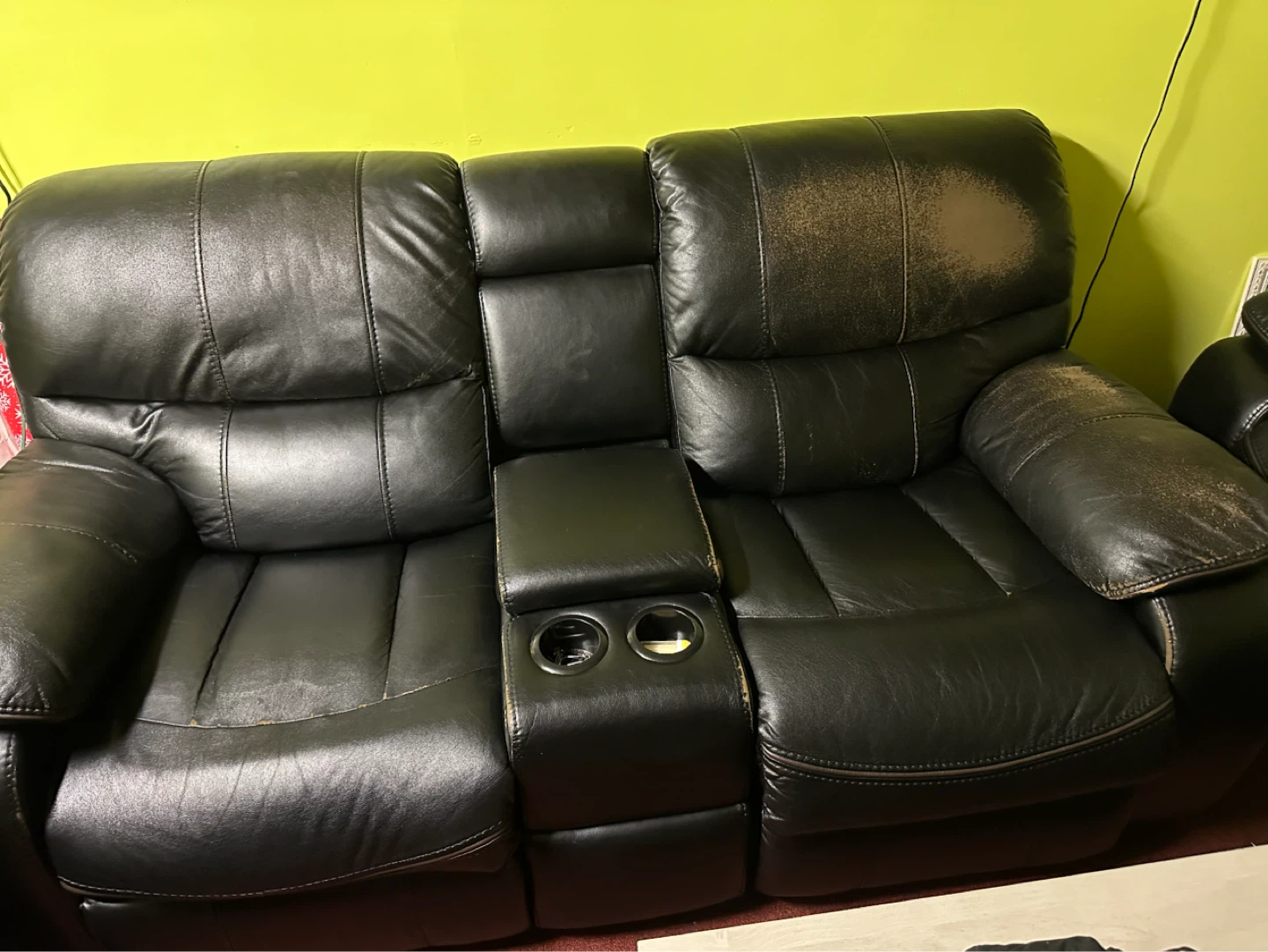 Black Leather Loveseat Recliner