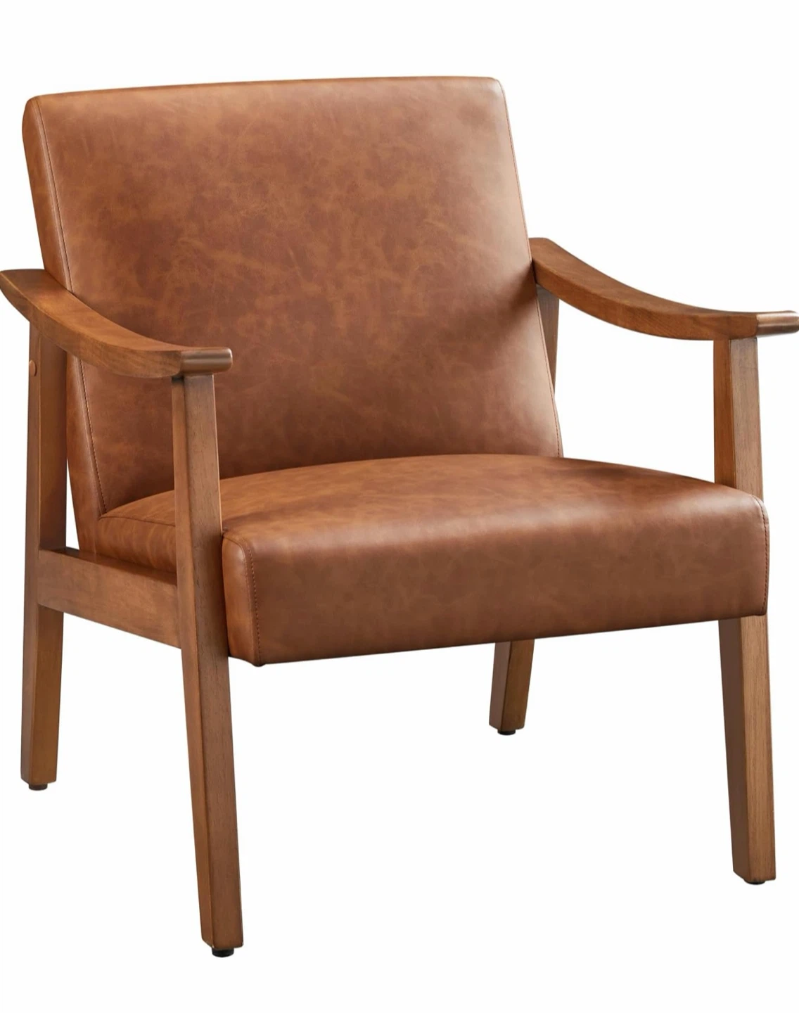 Brown Faux Leather Armchair