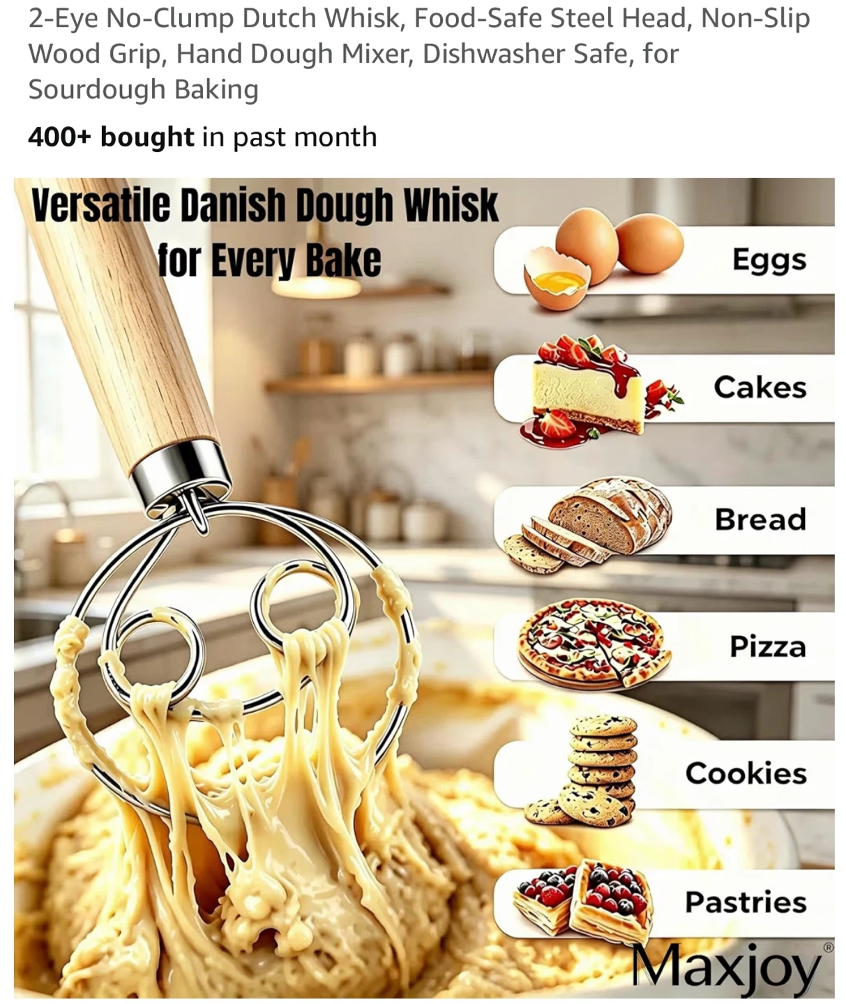 Maxjoy Danish Dough Whisk - photo 3