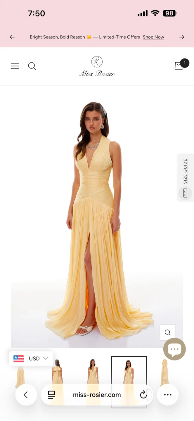 Miss Rosier Uranie Yellow Gathered Maxi Dress - photo 2