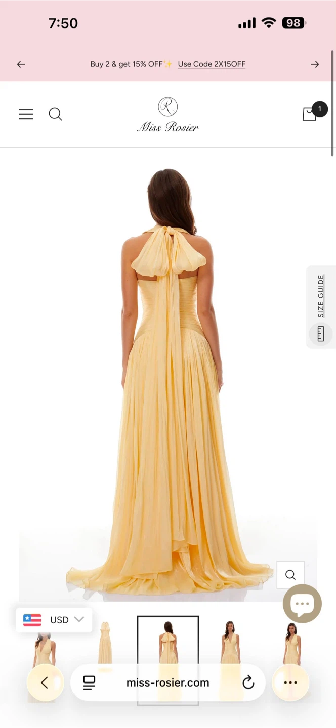 Miss Rosier Uranie Yellow Gathered Maxi Dress - photo 3