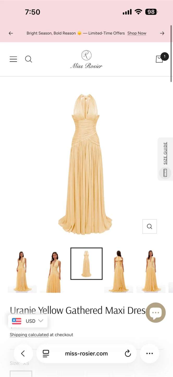 Miss Rosier Uranie Yellow Gathered Maxi Dress - photo 4