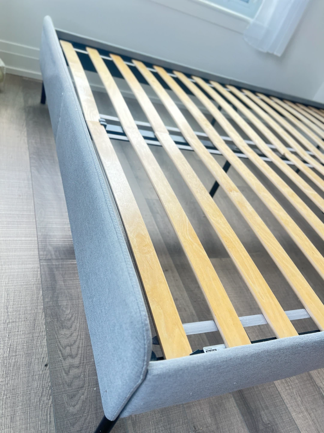 Grey Fabric Bed Frame with Headboard - photo 2