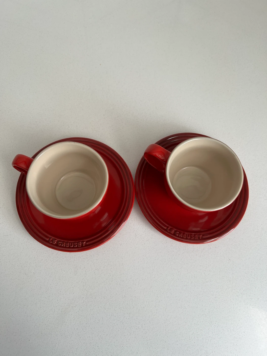 Le Creuset Espresso Cups and Saucers - Red