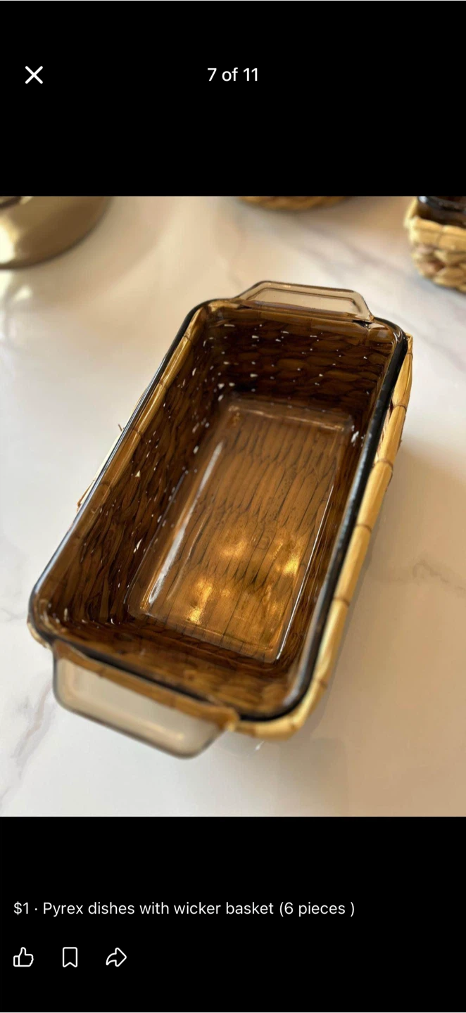 Pyrex Dishes with Wicker Baskets 6pcs - photo 4