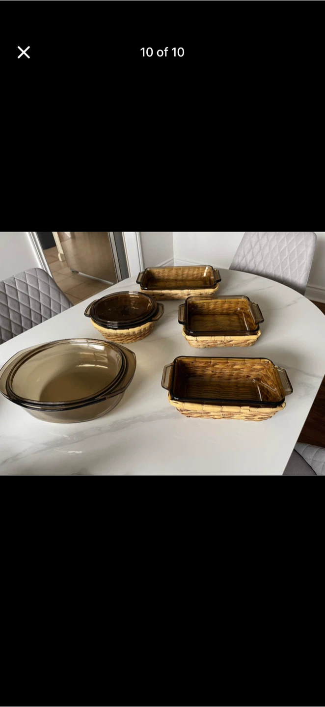 Pyrex Dishes with Wicker Baskets 6pcs - photo 5