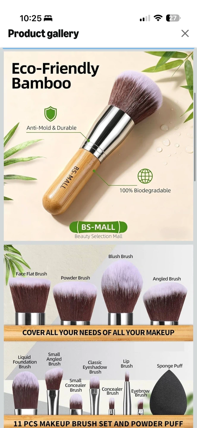 BS-MALL 11 Piece Makeup Brush Set with Puff - photo 3