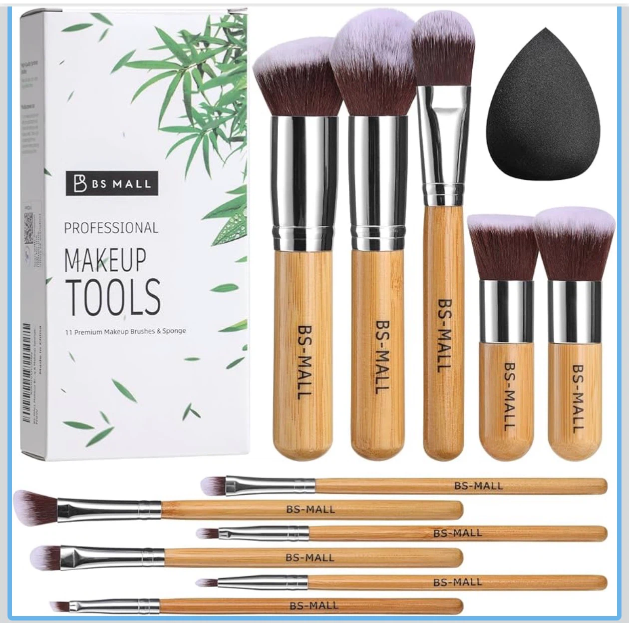 BS-MALL 11 Piece Makeup Brush Set with Puff - photo 4