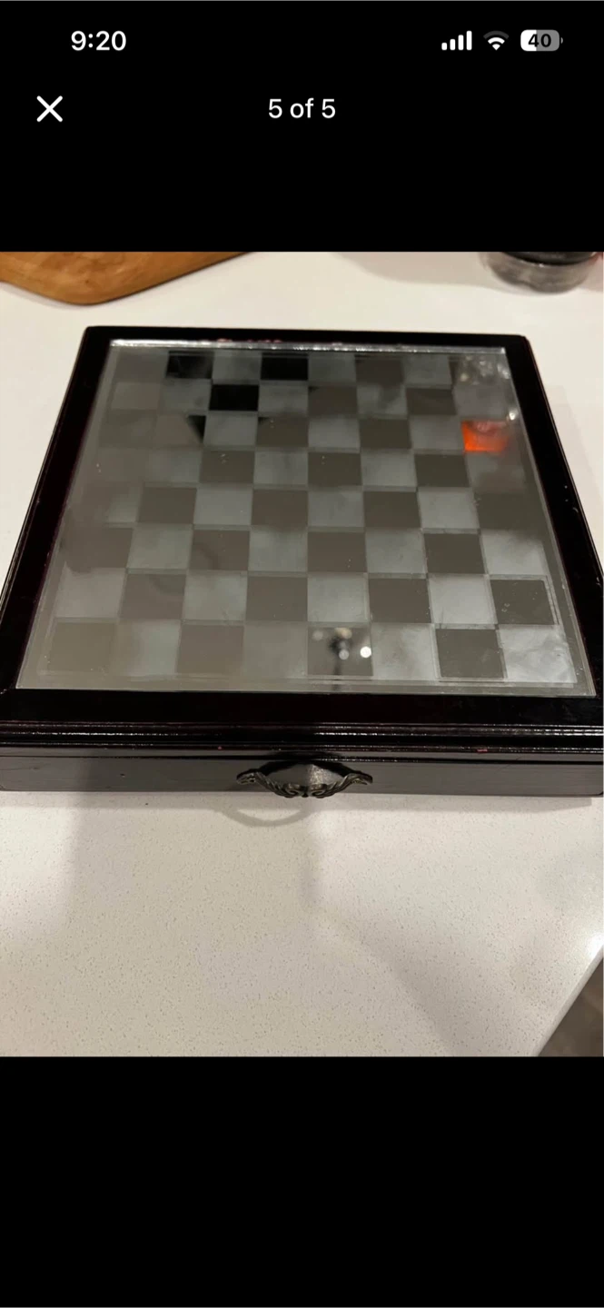 Glass and Mirror Chess Set with Black Pieces - photo 5