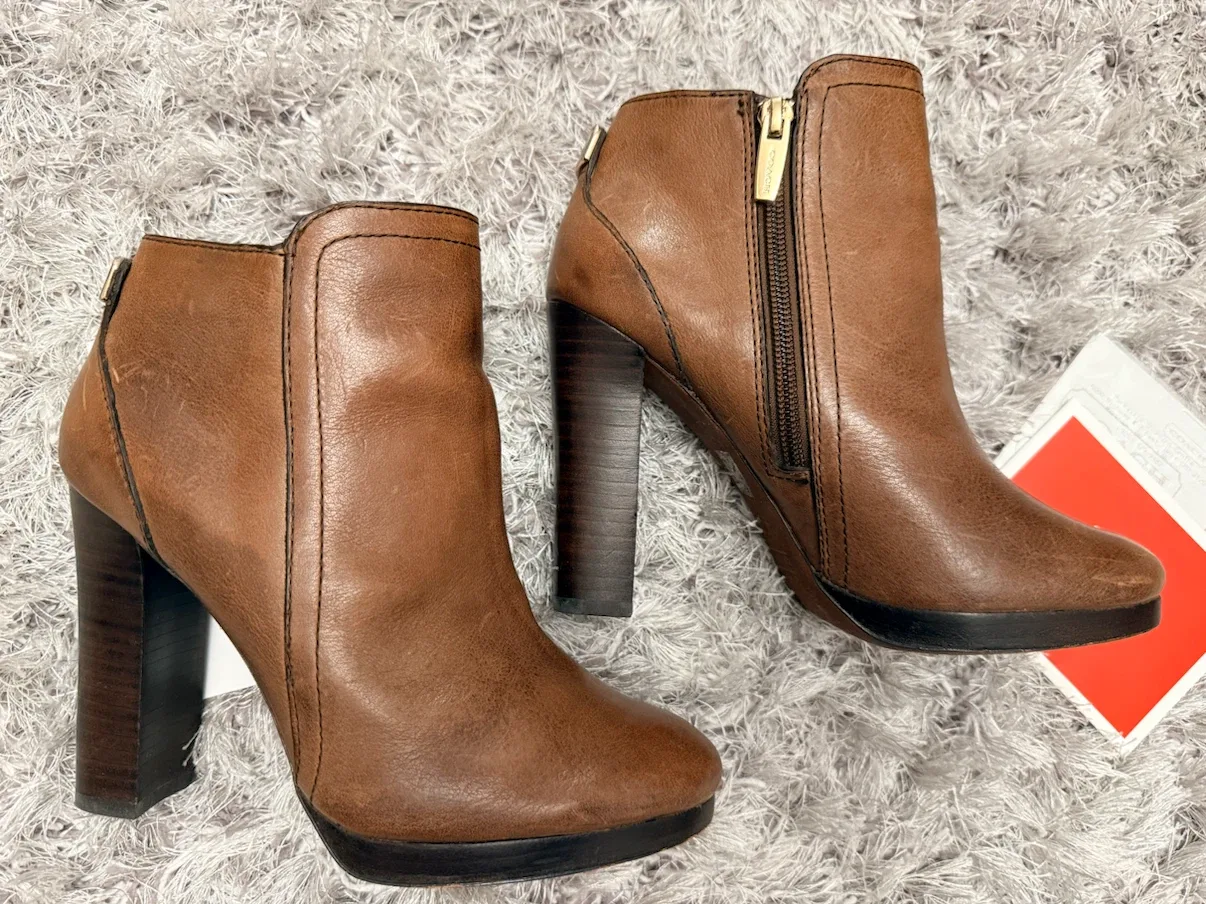 Brown Leather COACH Ankle Boots 5.5 - photo 3