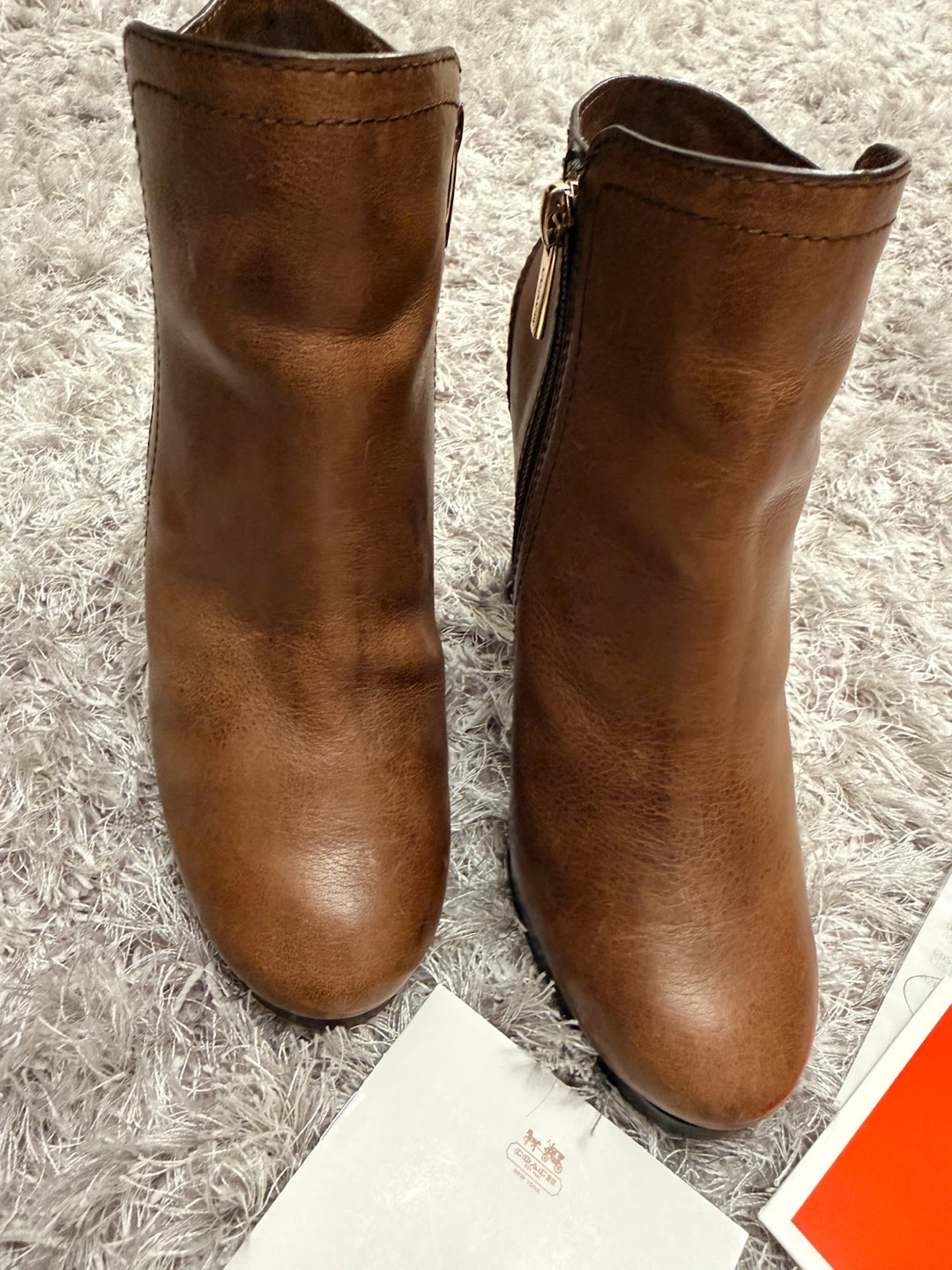 Brown Leather COACH Ankle Boots 5.5 - photo 5