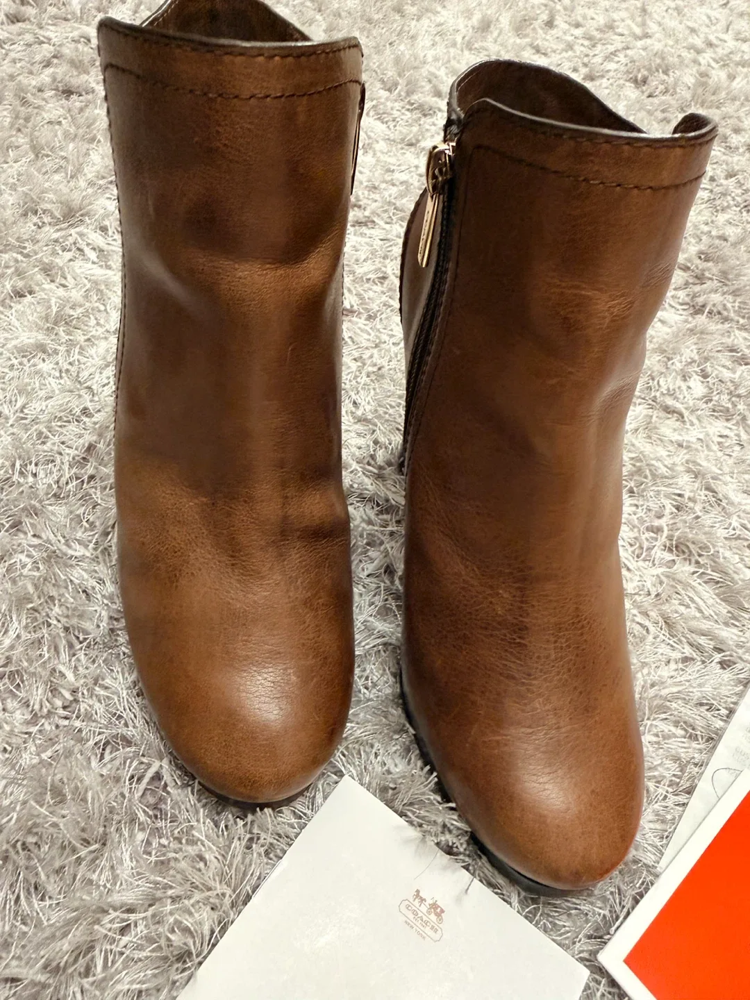 Brown Leather COACH Ankle Boots 5.5 - photo 5