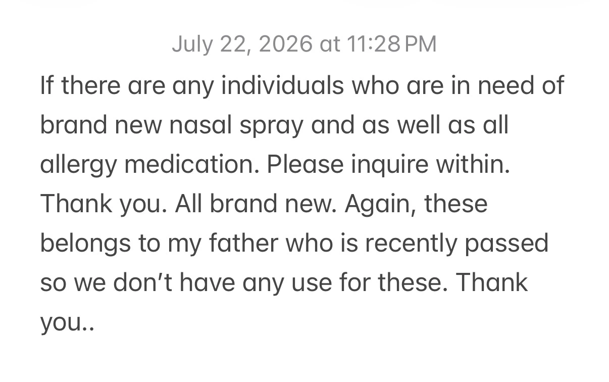Brand New Nasal Spray and Allergy Medication