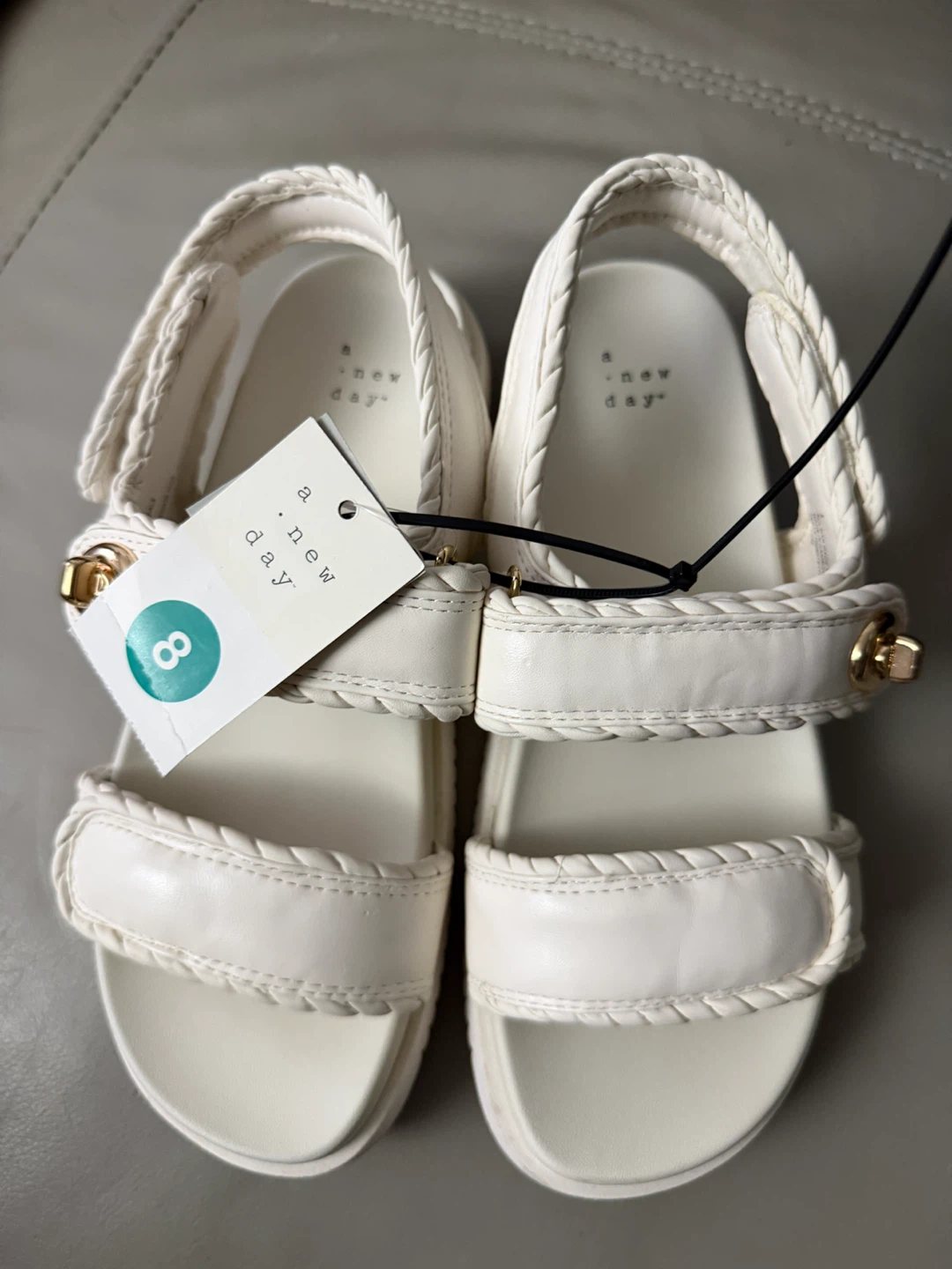 A New Day White Braided Strap Sandals